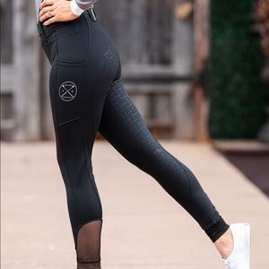 Free Ride Equestrian Empower Hybrid Knee Patch Breech Black w Phone Pockets